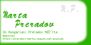 marta preradov business card